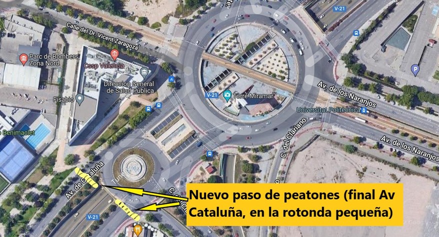 Nuevo paso peatones Av Cataluña