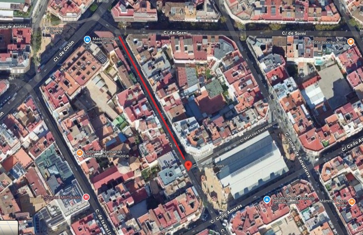Calle Jorge Juan peatonalizada