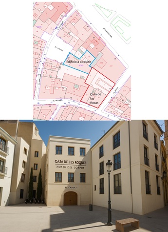 Plano y recreación del museo