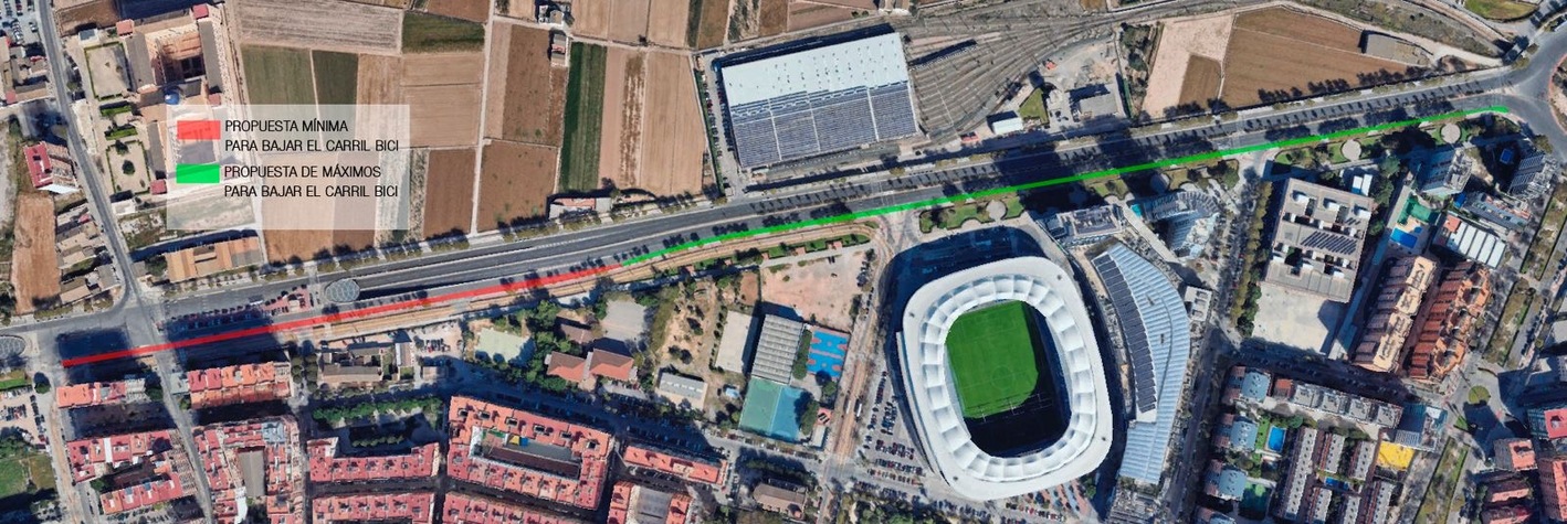 Carril bici ronda nord.