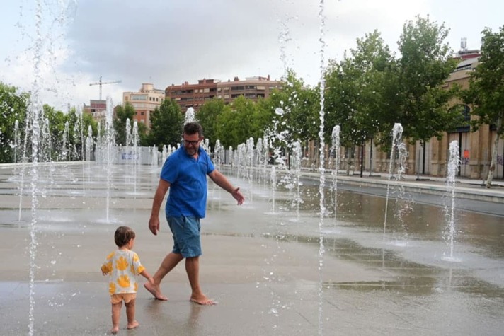 Fuente de chorros del Parque Central