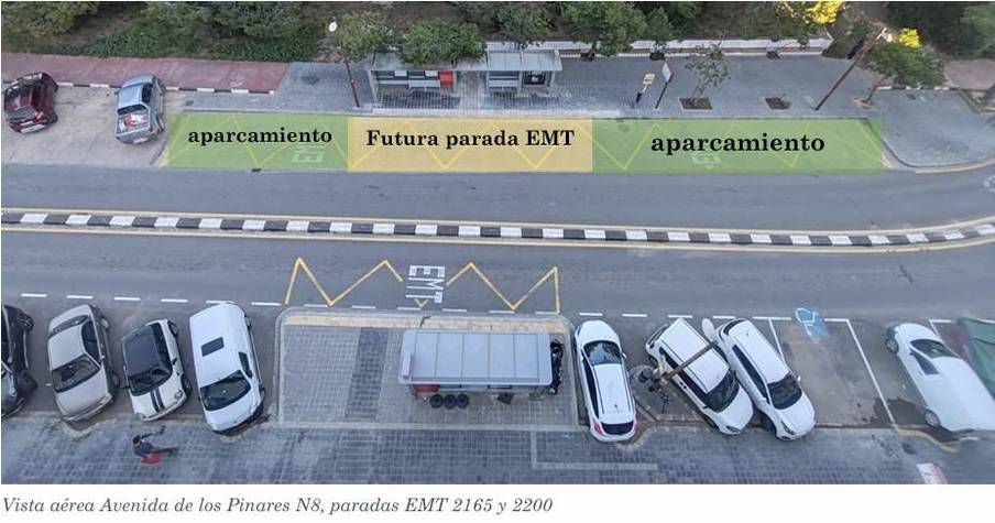 reubicación parada emt avenida pinares