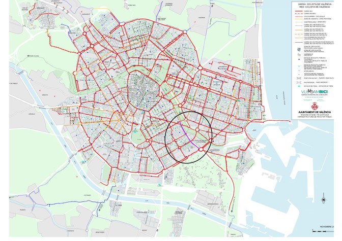Mapa red bici con propuesta