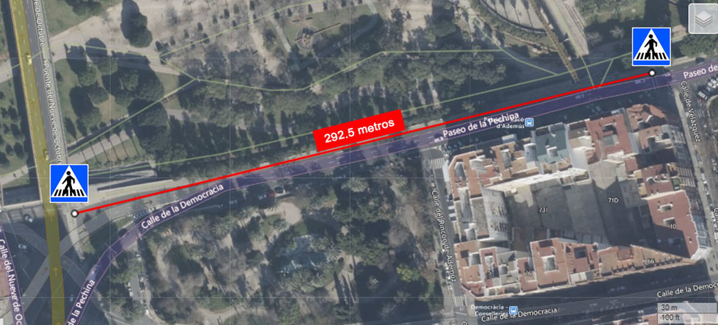 300 metros sin cruce peatonal