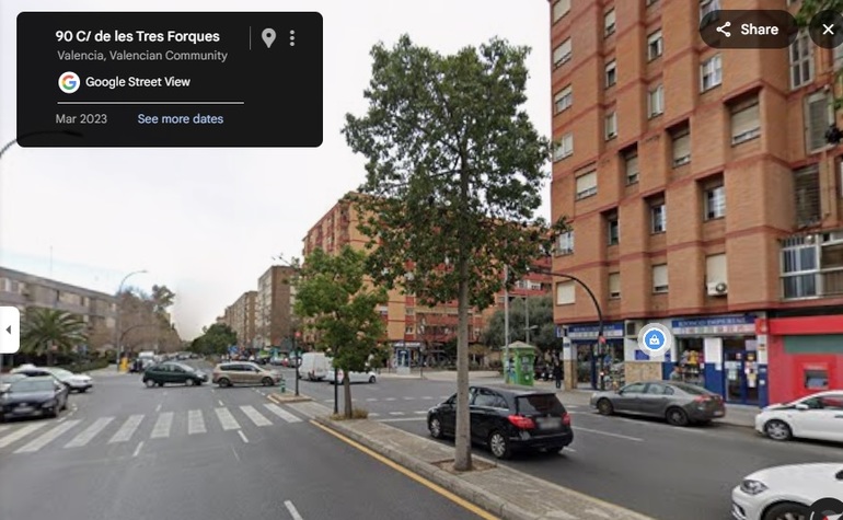 Tráfico en cruce de Tres Forques