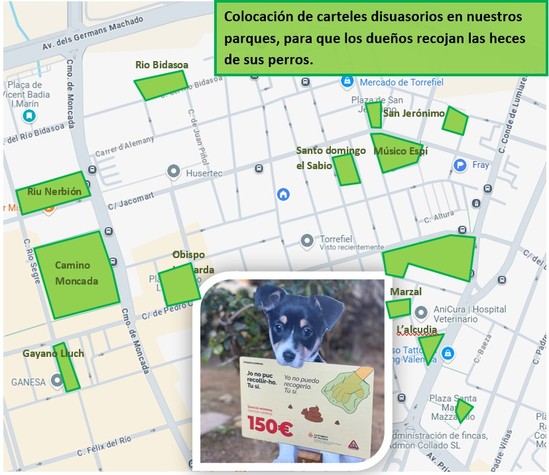Parques y cartel disuasorio