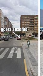Espacio peatonal insuficiente