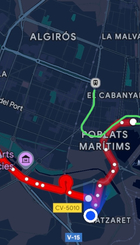 Nueva ruta (en verde)